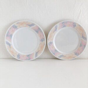 Vintage Pastel Floral Trim Salad Plates